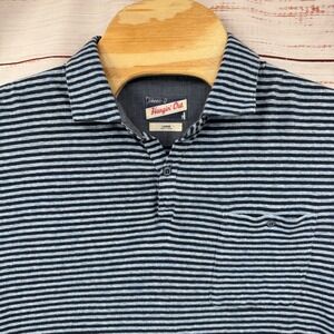 Johnnie-O Hangin‎ Out  Polo Shirt Mens Large Striped Linen Cotton Blend Golf
